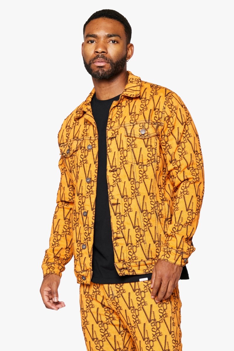 "V - INK" JACKET BLACK ORANGE - Valabasas