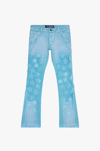 V-STARS” STACKED FLARE JEAN BLUE WASHED – Valabasas