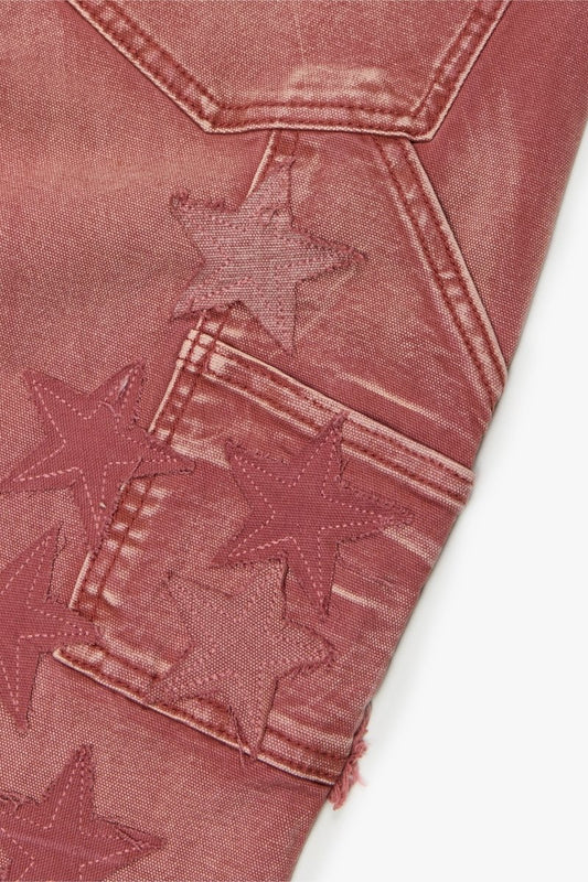 "V - STARS” STACKED FLARE JEAN SUNSET ORANGE - Valabasas