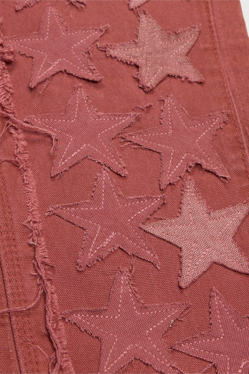 "V - STARS” STACKED FLARE JEAN SUNSET ORANGE - Valabasas