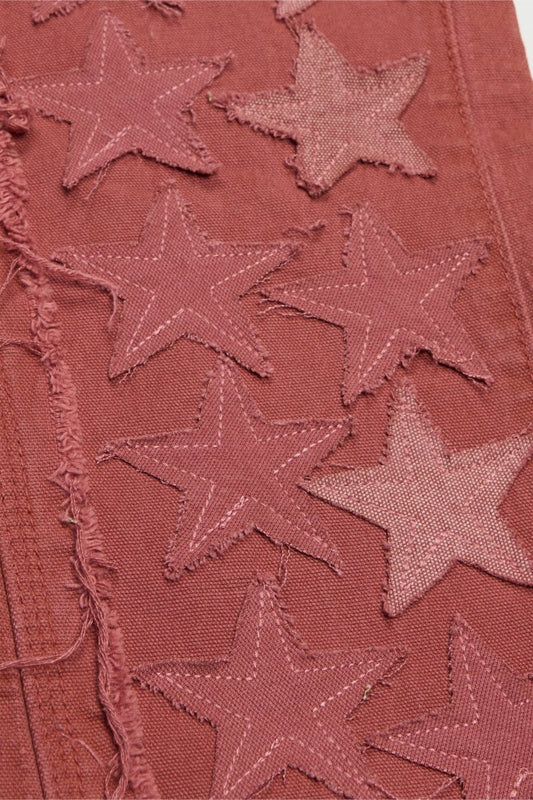 "V - STARS” STACKED FLARE JEAN SUNSET ORANGE - Valabasas