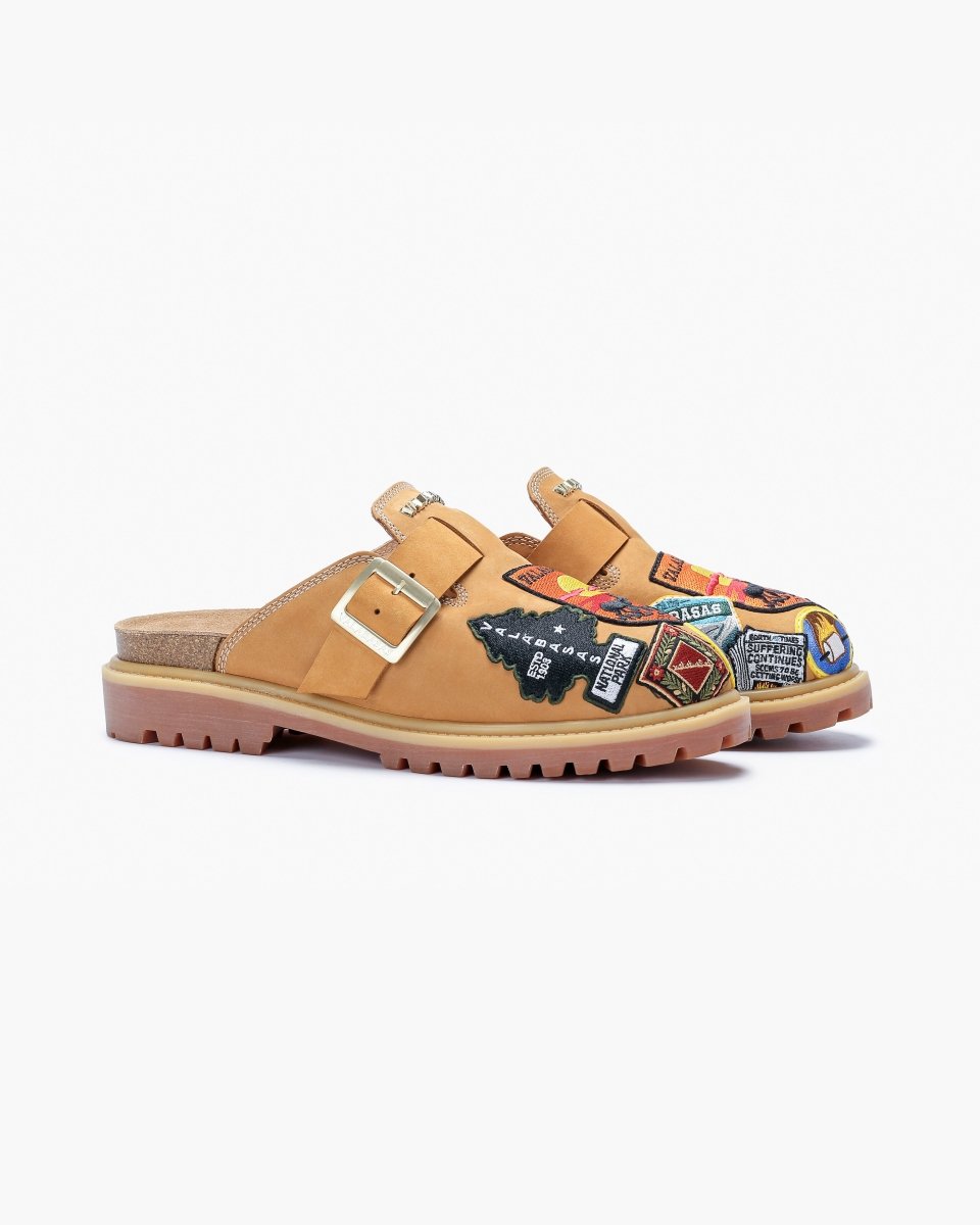 Vanguard Patterned Mule Beige – Valabasas