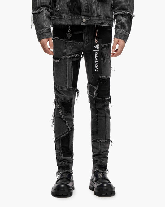Vireon Black Grey Skinny Jeans - Valabasas