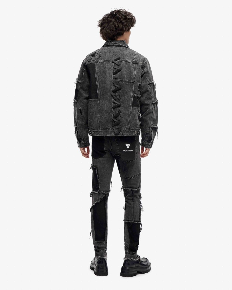 Vireon Black Grey Skinny Jeans - Valabasas