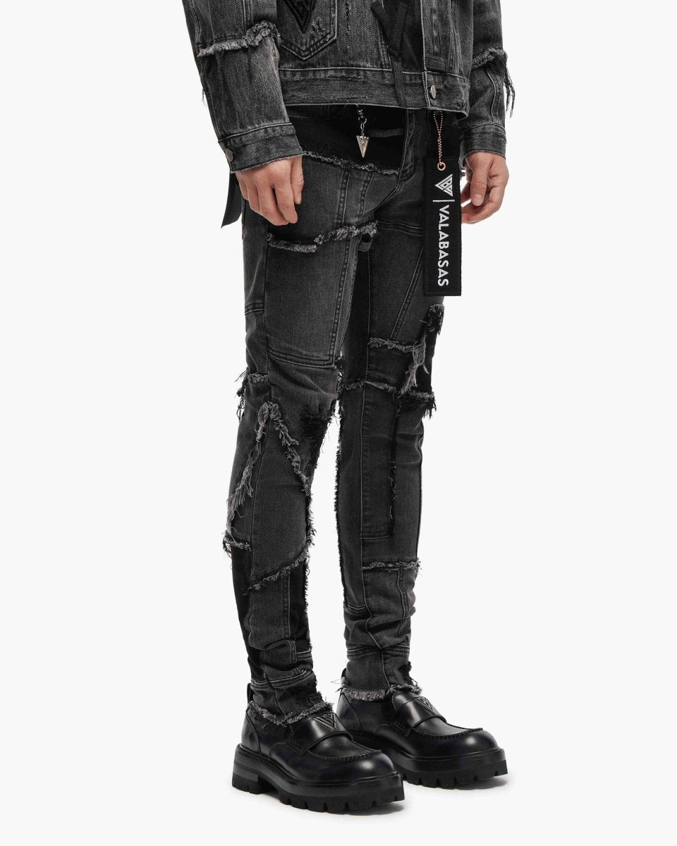 Vireon Black Grey Skinny Jeans - Valabasas