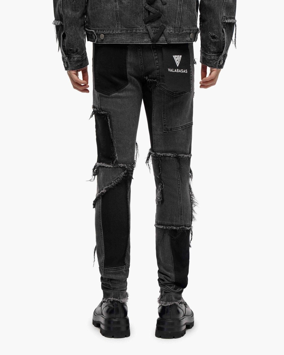 Vireon Black Grey Skinny Jeans - Valabasas