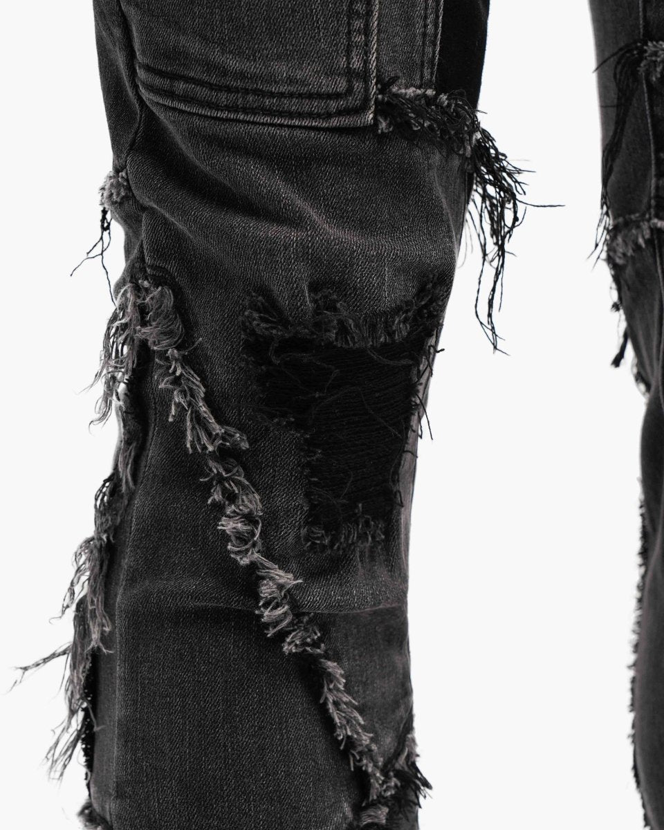 Vireon Black Grey Skinny Jeans - Valabasas