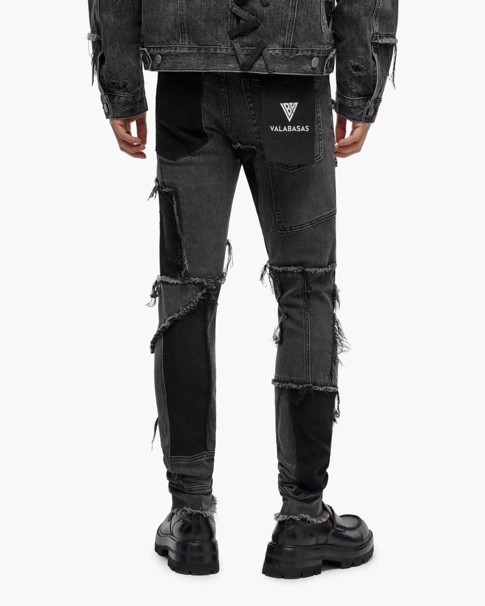 Vireon Black Grey Skinny Jeans - Valabasas