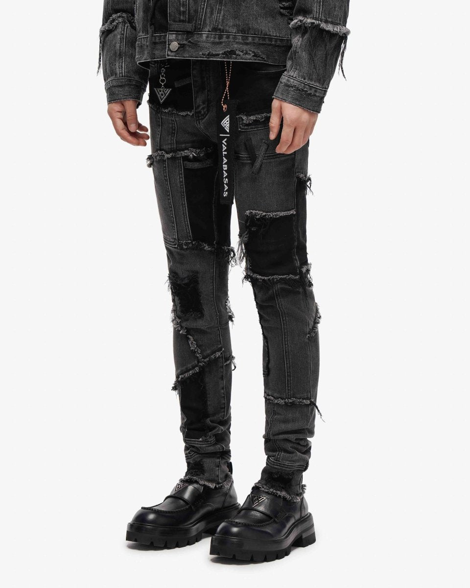 Vireon Black Grey Skinny Jeans - Valabasas