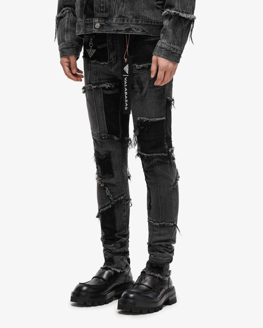 Vireon Black Grey Skinny Jeans - Valabasas