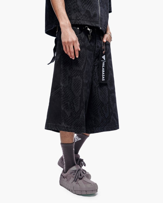 Voidscale Baggy Jorts Black Wash - Valabasas