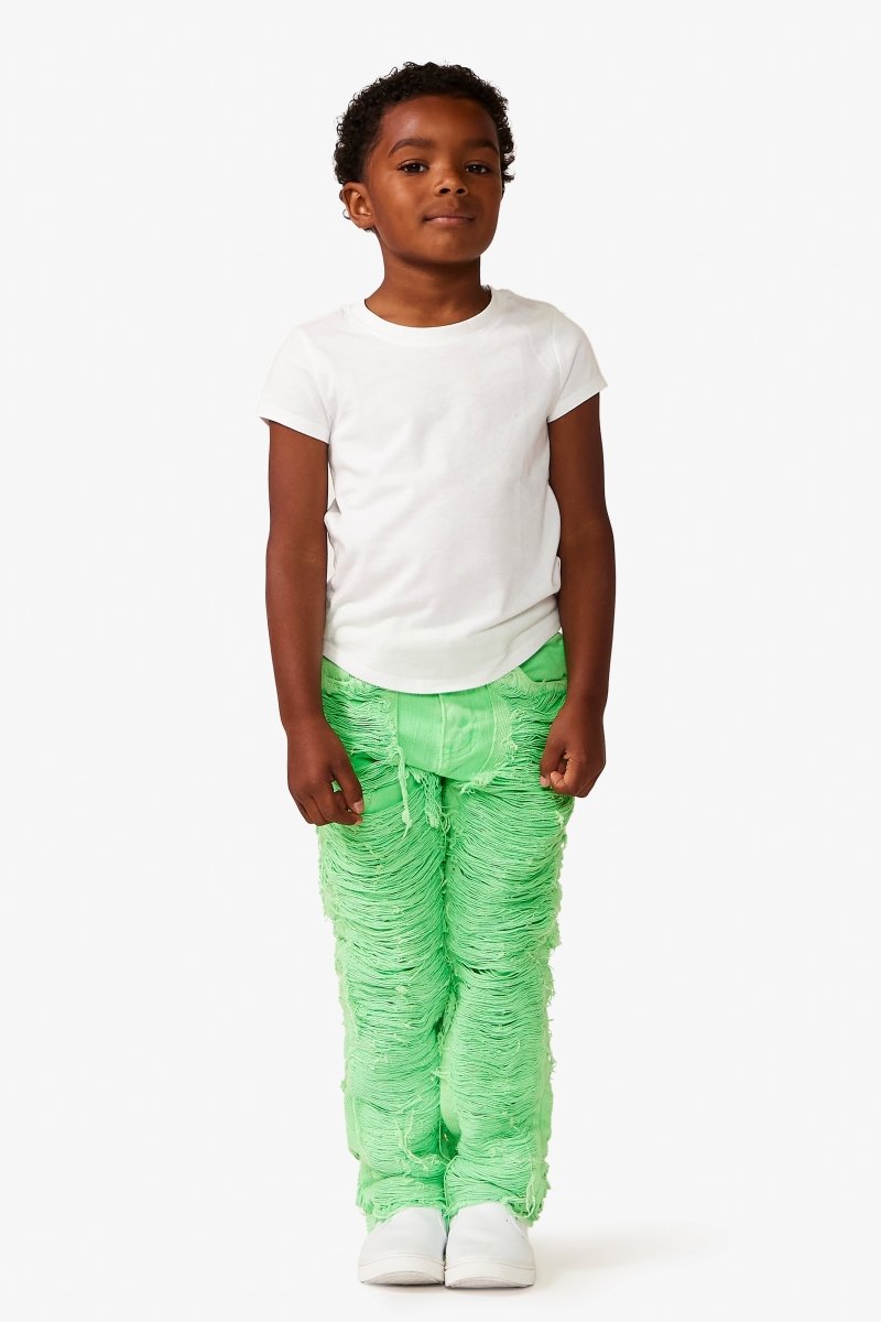 VPLAY KIDS JEAN "RAVAGED" GREEN - Valabasas