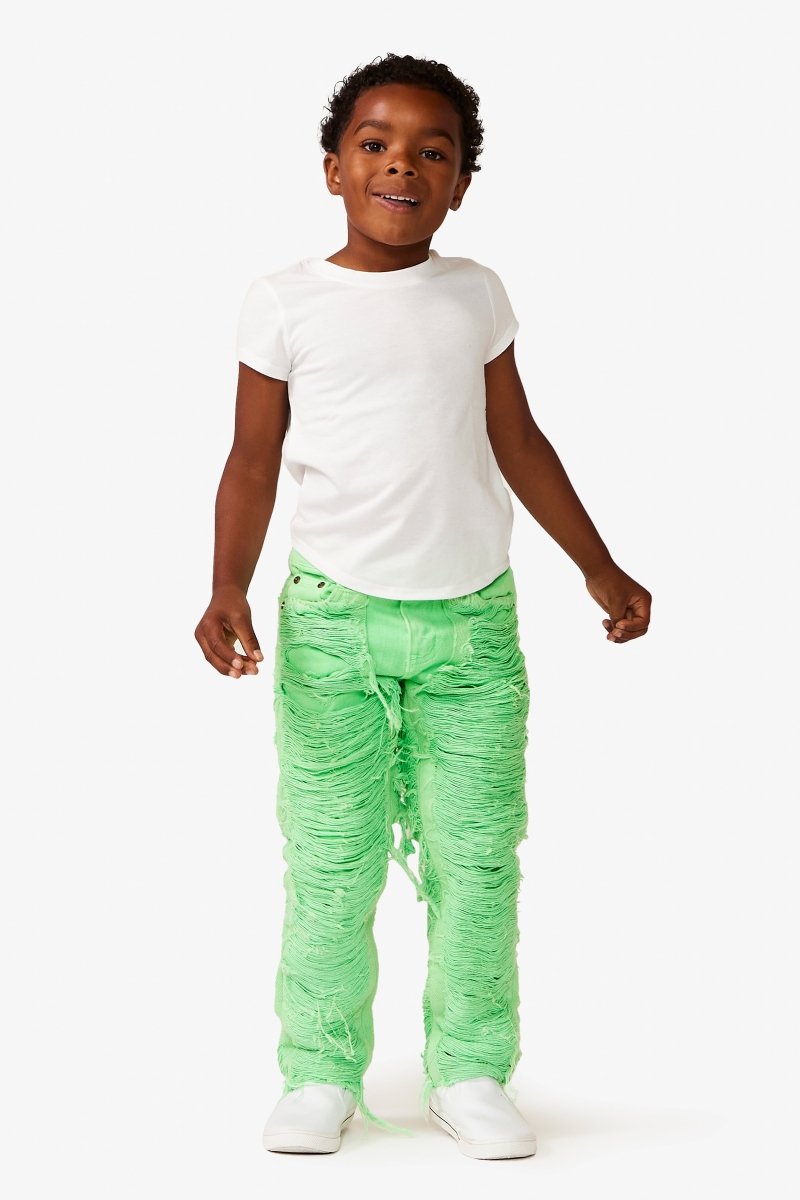 VPLAY KIDS JEAN "RAVAGED" GREEN - Valabasas