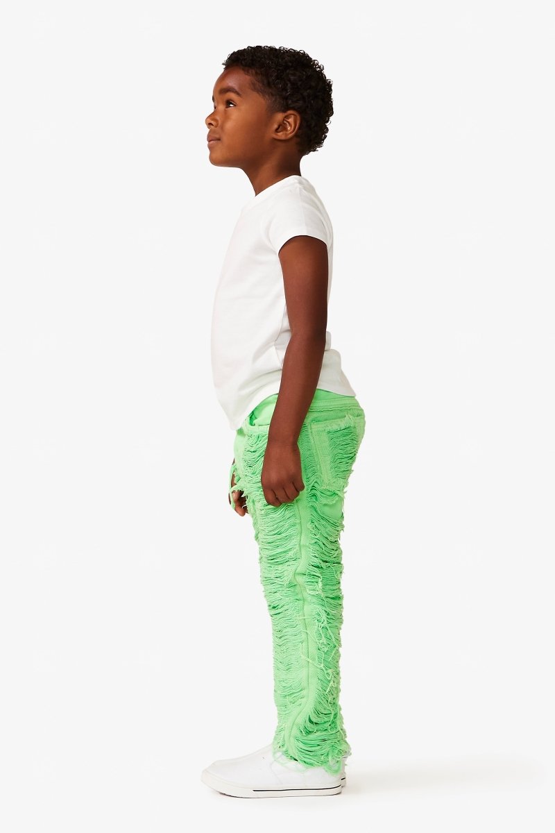 VPLAY KIDS JEAN "RAVAGED" GREEN - Valabasas