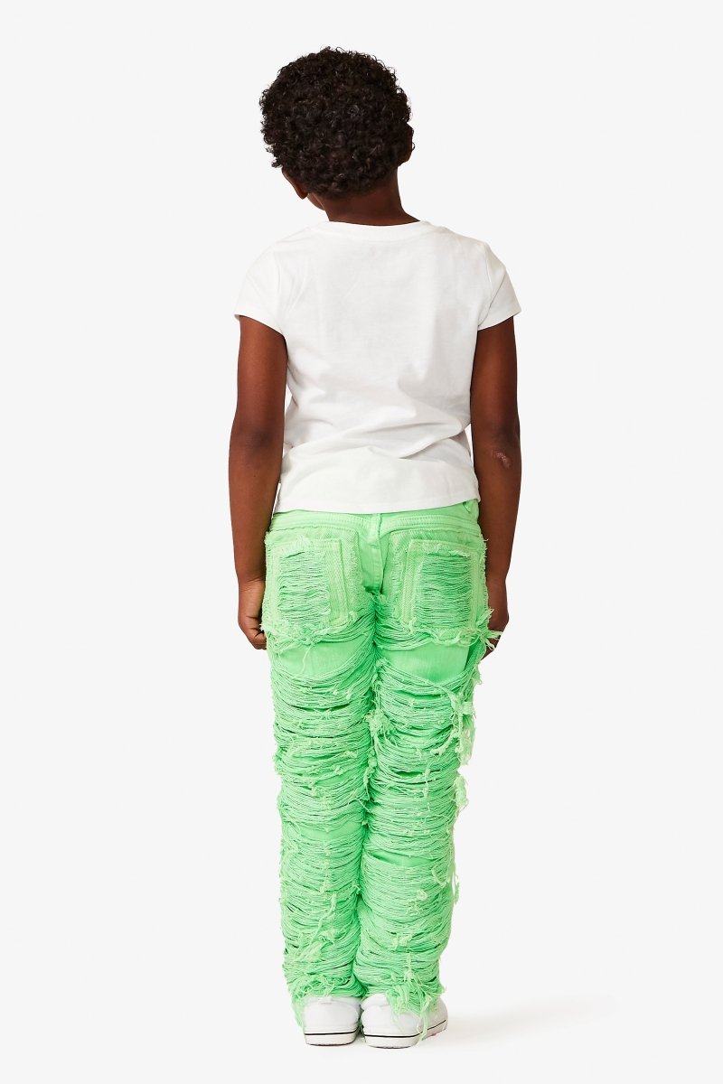 VPLAY KIDS JEAN "RAVAGED" GREEN - Valabasas