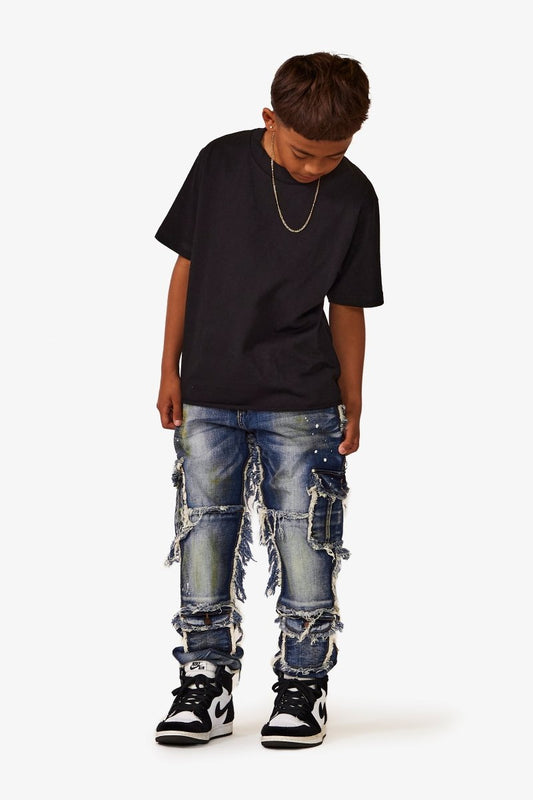 VPLAY KIDS JEANS "AERERINE" LT.BLUE WASHED - Valabasas