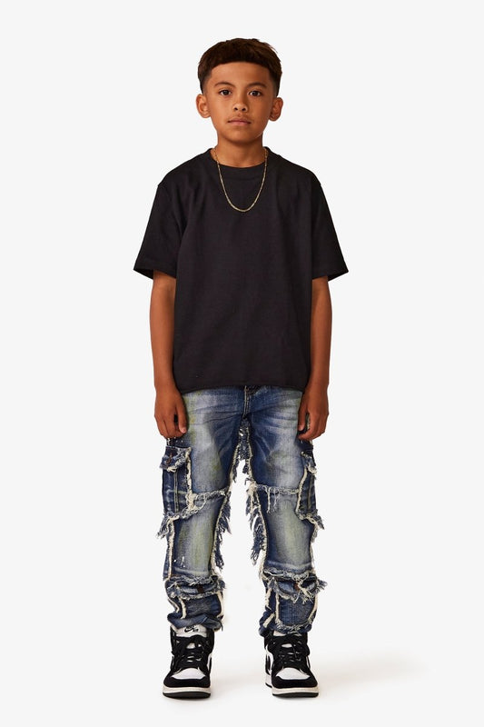 VPLAY KIDS JEANS "AERERINE" LT.BLUE WASHED - Valabasas