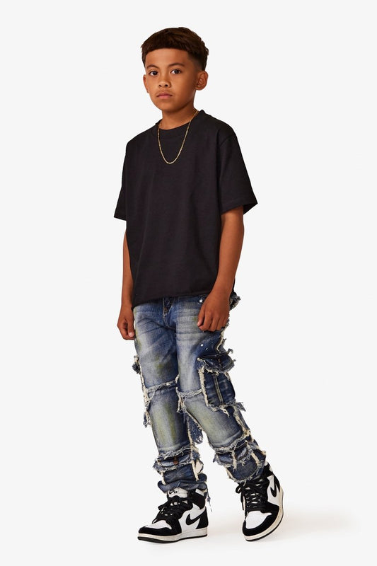VPLAY KIDS JEANS "AERERINE" LT.BLUE WASHED - Valabasas