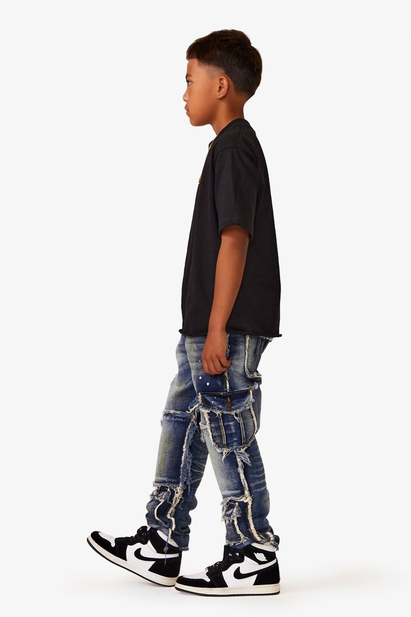 VPLAY KIDS JEANS "AERERINE" LT.BLUE WASHED - Valabasas