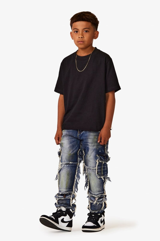 VPLAY KIDS JEANS "AERERINE" LT.BLUE WASHED - Valabasas