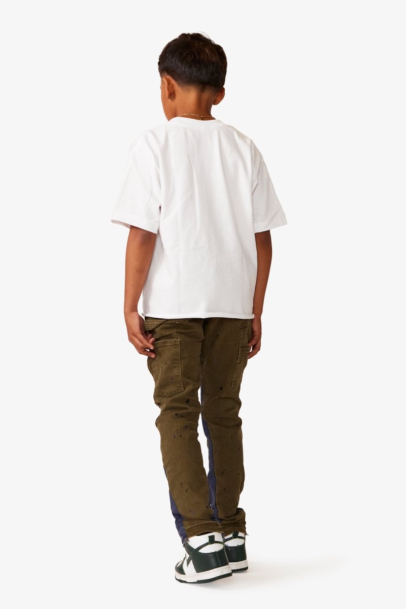 VPLAY KIDS JEANS "ALPHA" OLIVE BLUE - Valabasas