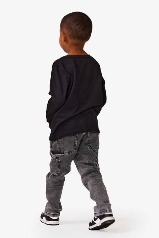 VPLAY KIDS JEANS "MR.KIDS" LT. GREY WASHED - Valabasas