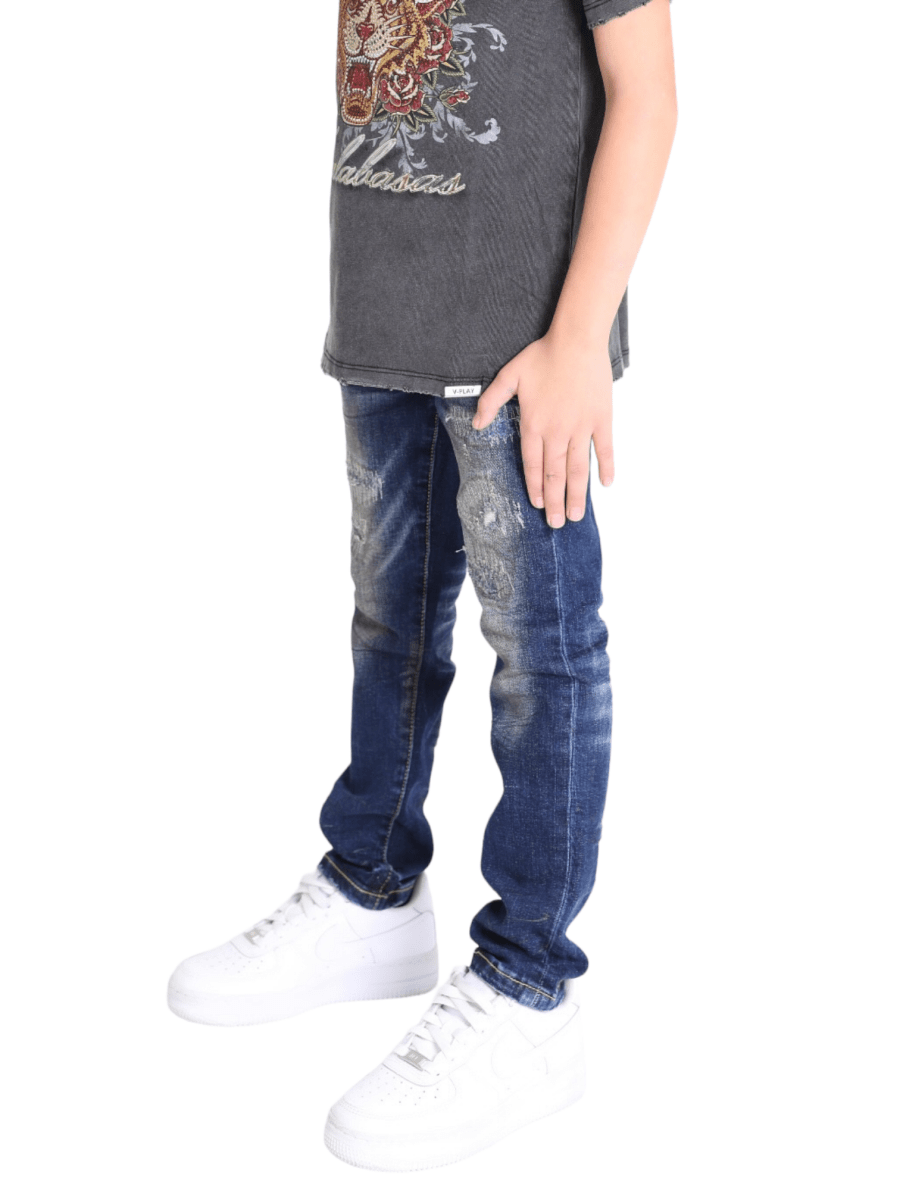VPLAY KIDS JEANS  “ONLY LOVE” DIRTY WASHED