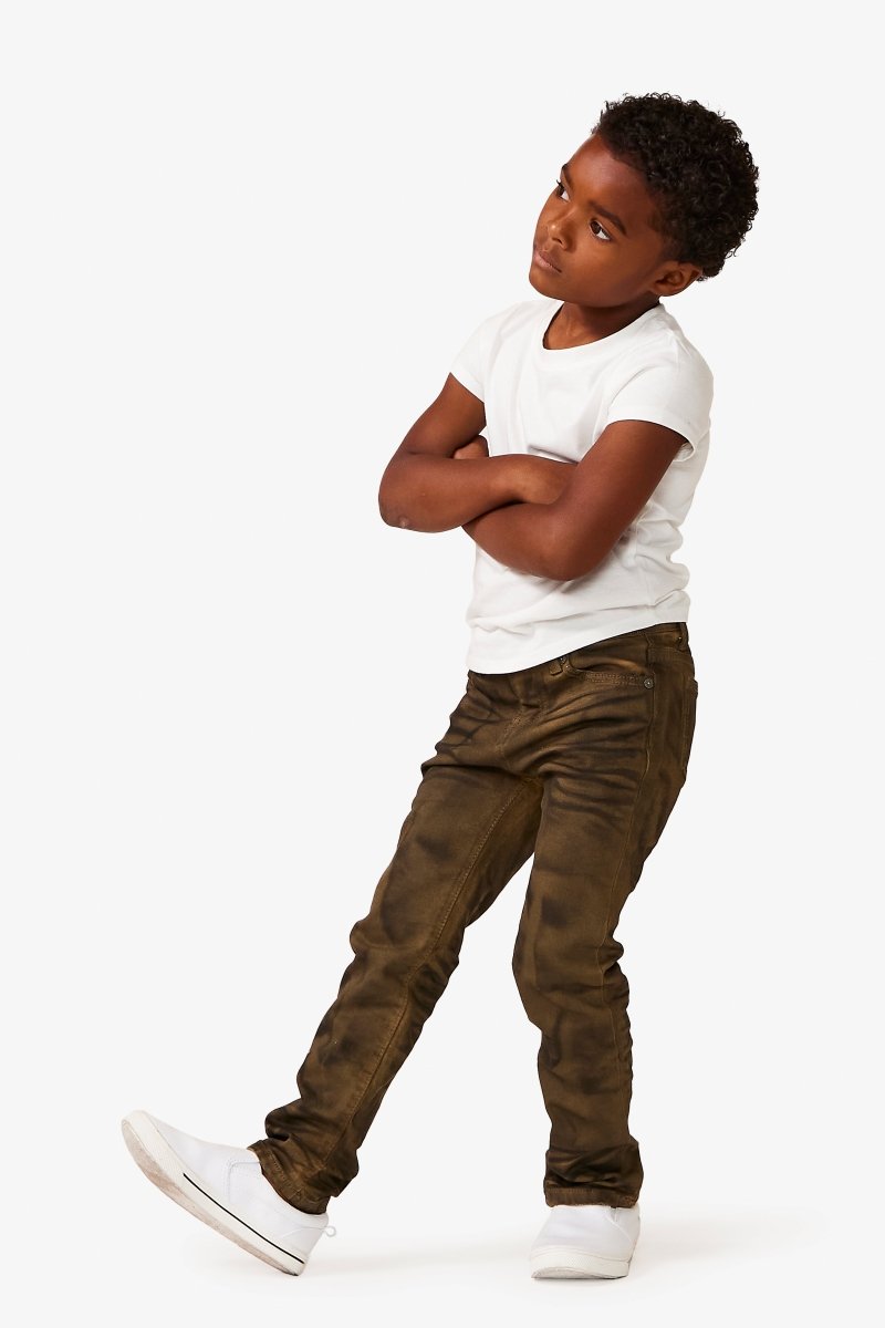 VPLAY KIDS JEANS "SOLO"  BROWN WASHED