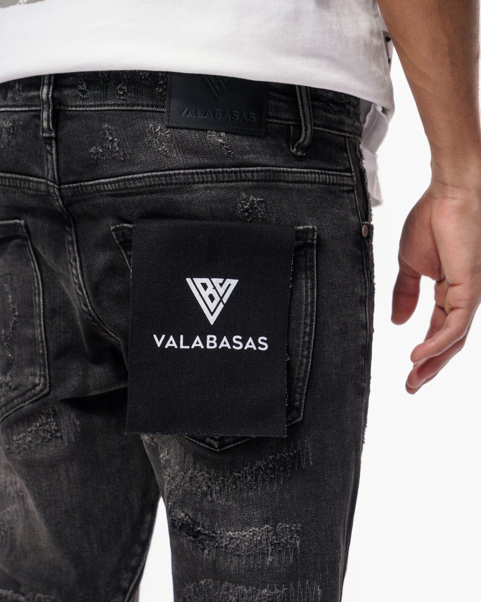 Wired Black Wash Stacked Jeans - Valabasas