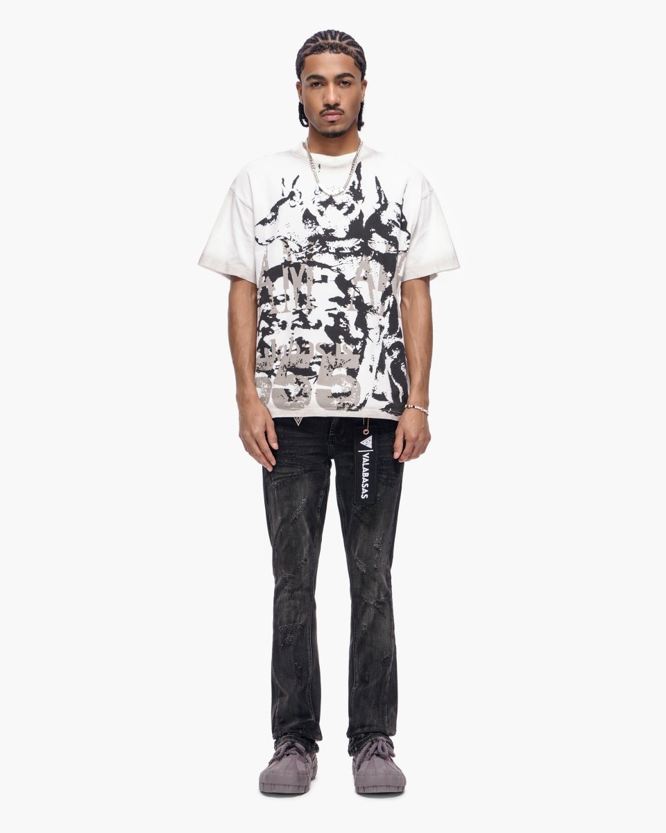 Wired Black Wash Stacked Jeans - Valabasas