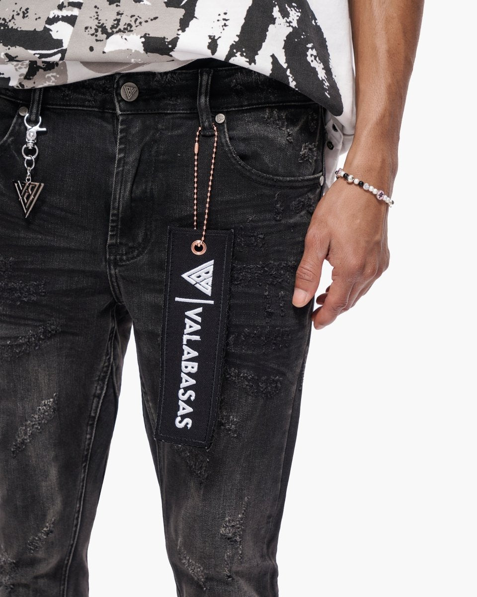 Wired Black Wash Stacked Jeans - Valabasas
