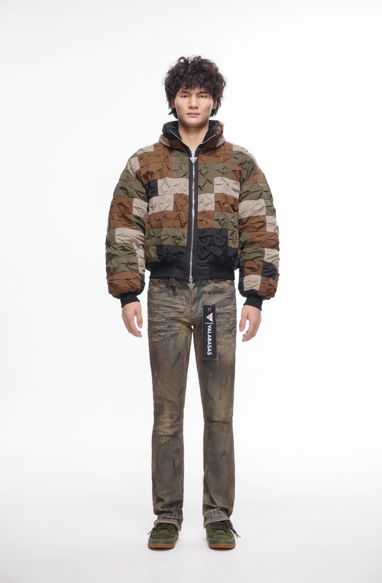 Wired Stacked Dirty Yellow Vintage Jeans - Valabasas