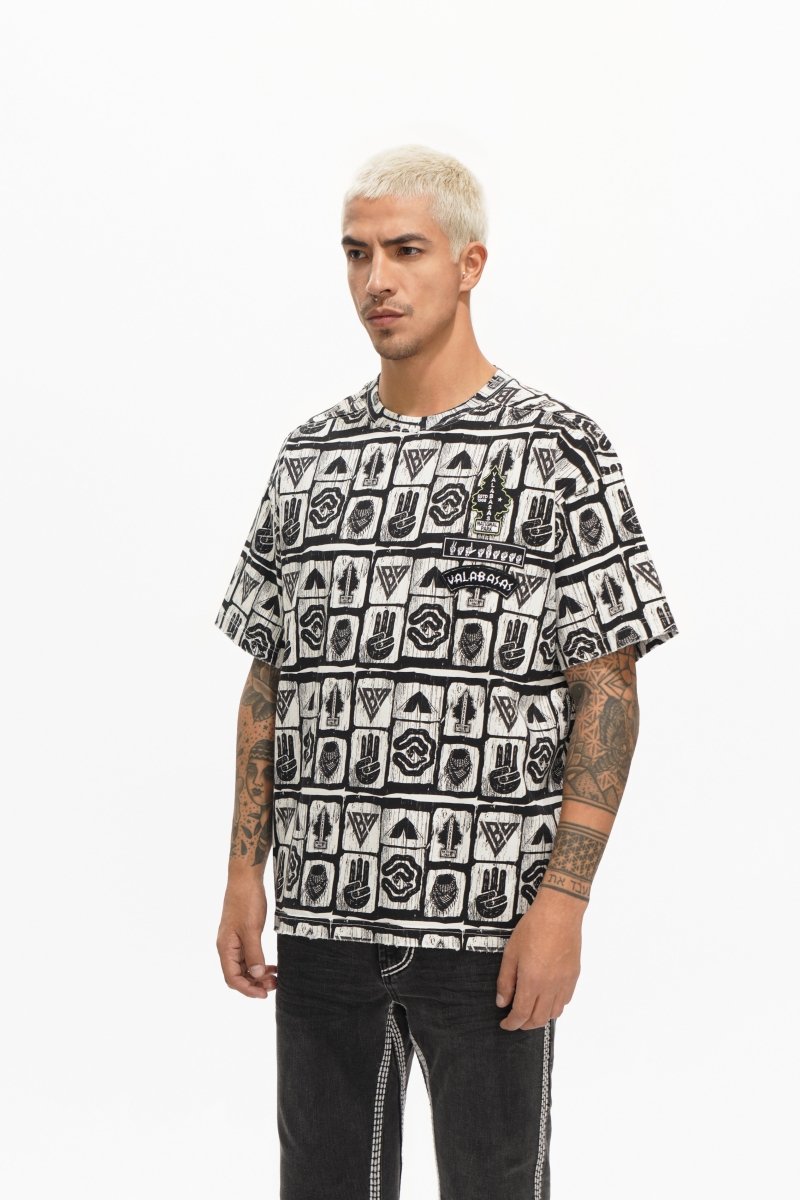 Woodcut Light Grey Tee - Valabasas