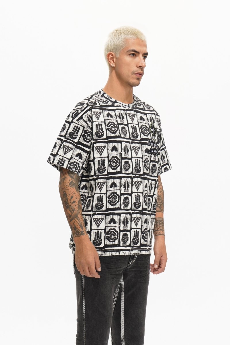 Woodcut Light Grey Tee - Valabasas