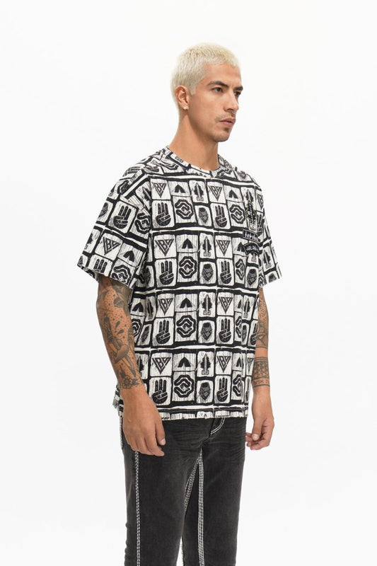 Woodcut Light Grey Tee - Valabasas