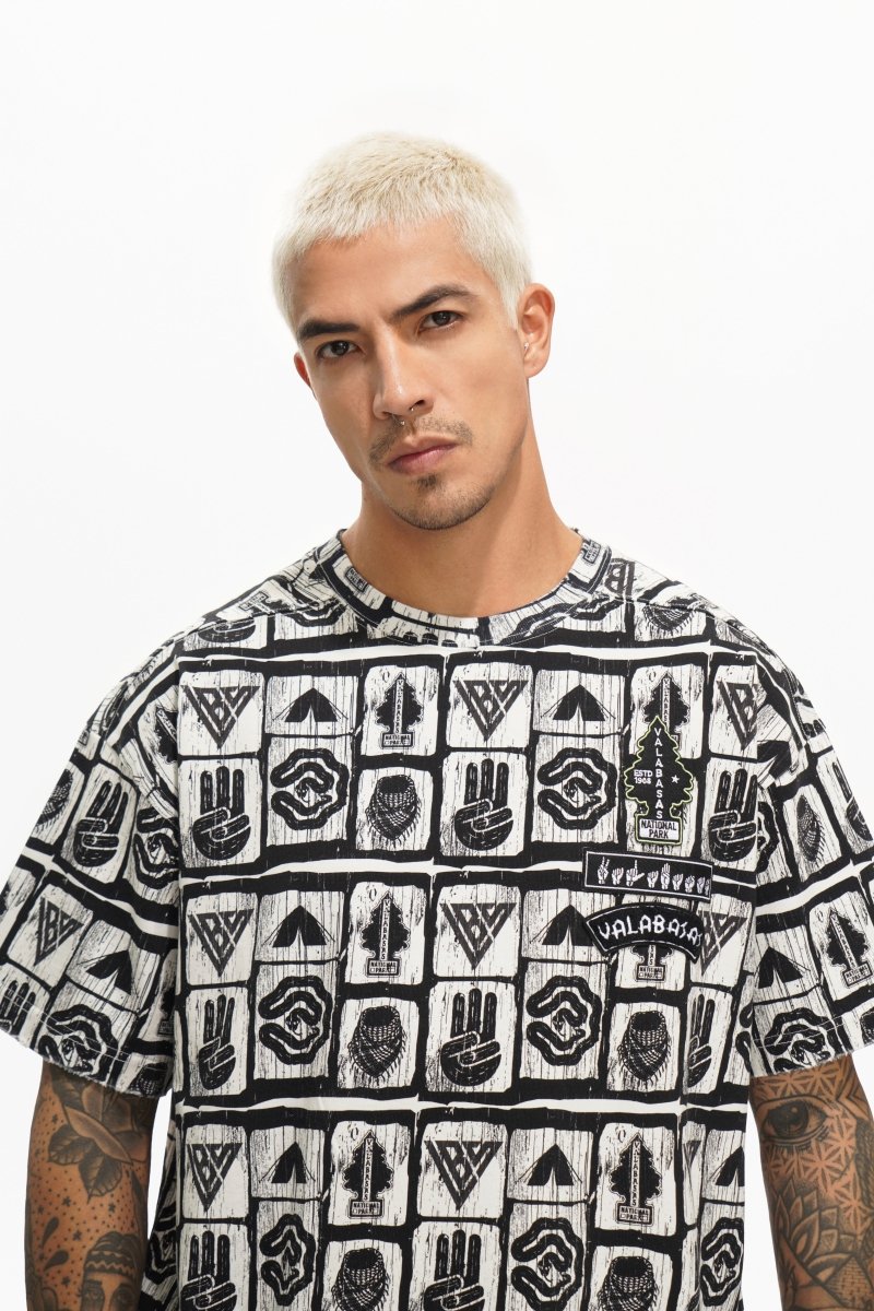 Woodcut Light Grey Tee - Valabasas