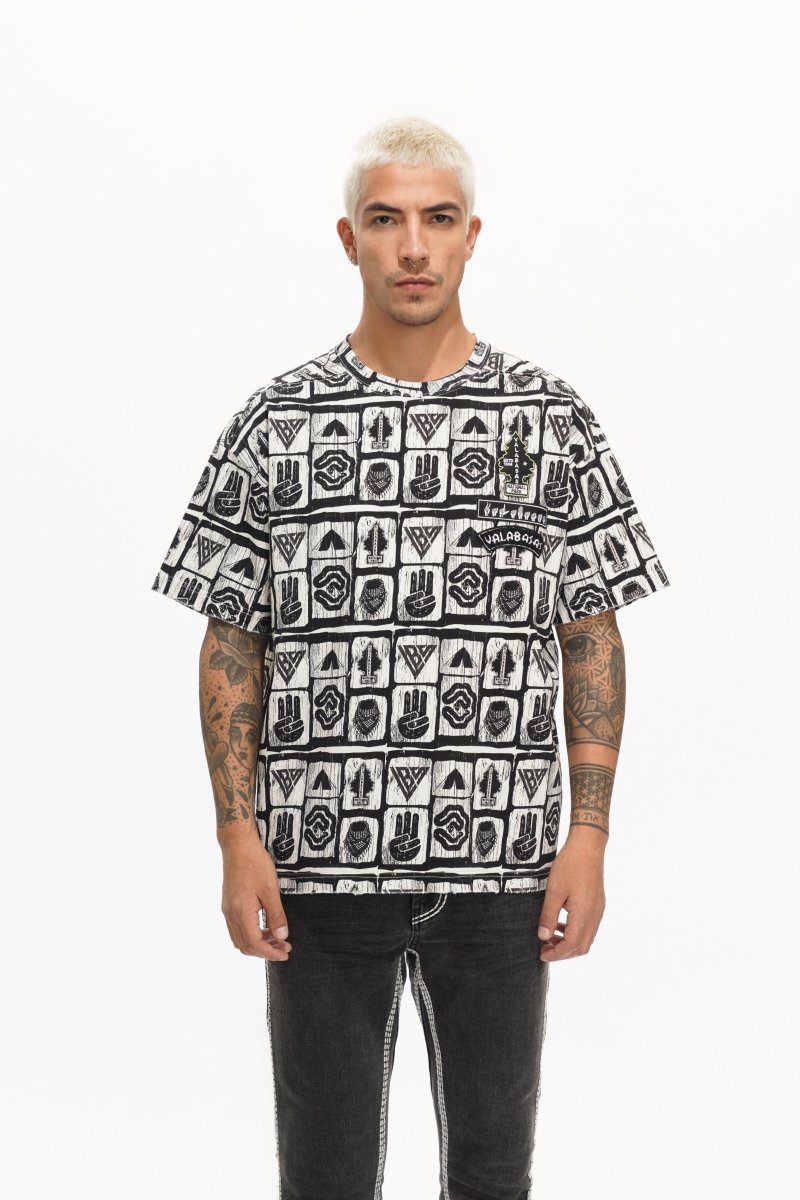 Woodcut Light Grey Tee - Valabasas