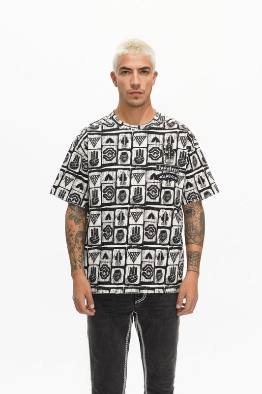 Woodcut Light Grey Tee - Valabasas