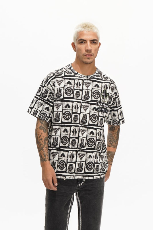 Woodcut Light Grey Tee - Valabasas