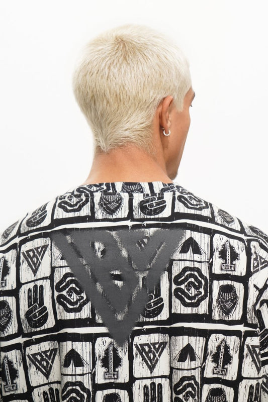 Woodcut Light Grey Tee - Valabasas