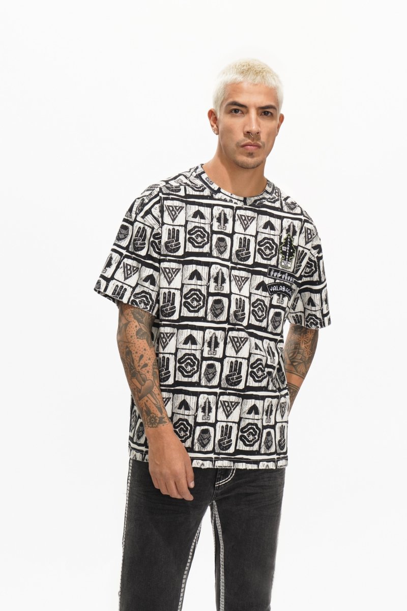 Woodcut Light Grey Tee - Valabasas