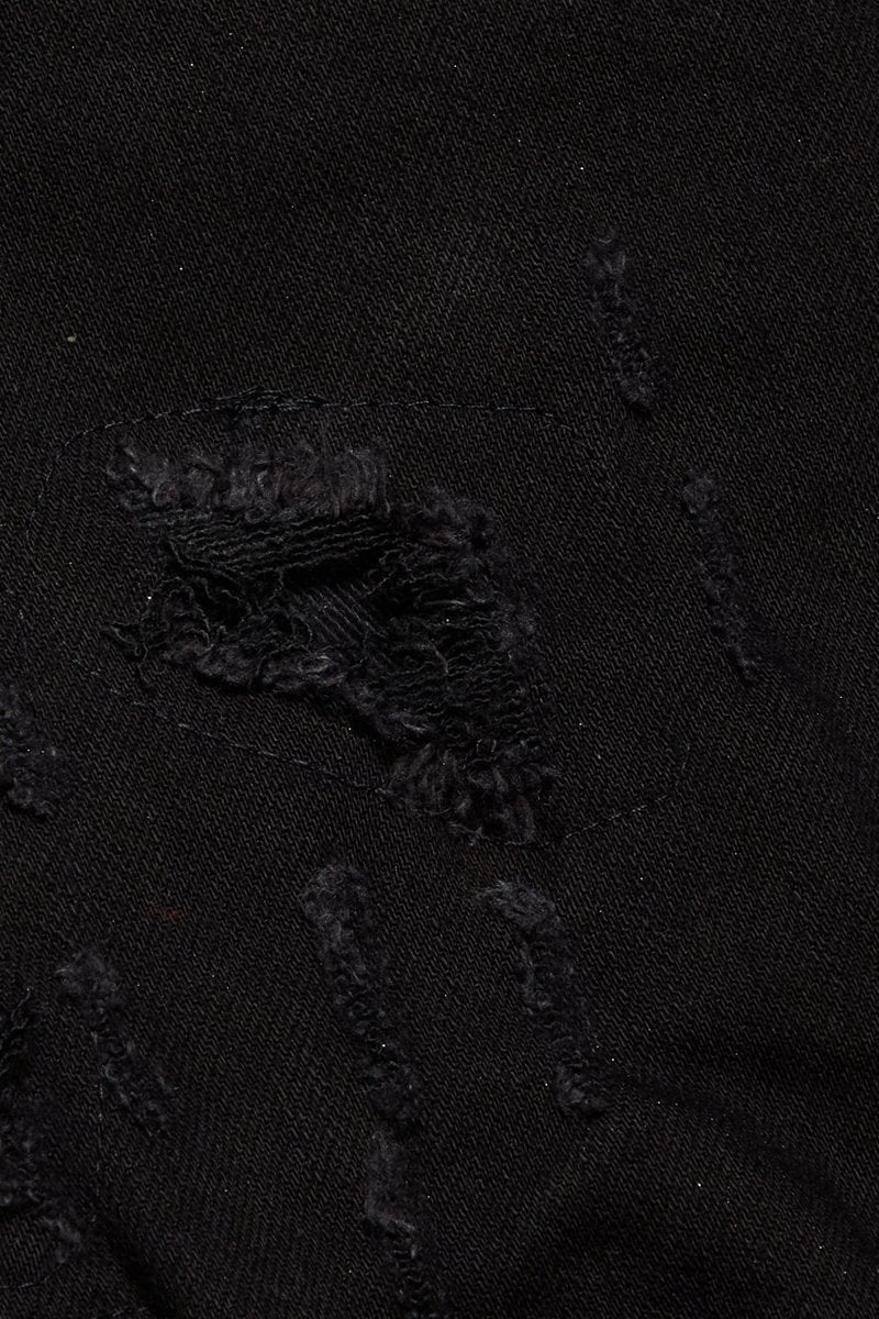 “WORN FROST" SKINNY JEANS JET BLACK - Valabasas