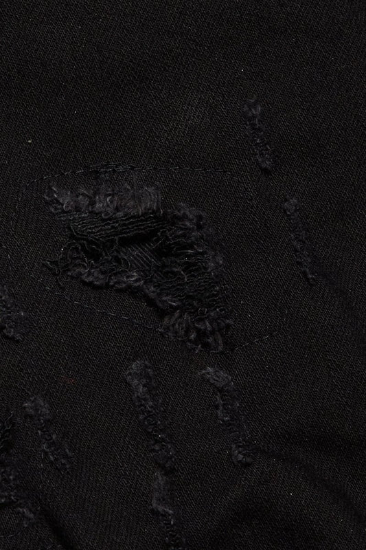 “WORN FROST" SKINNY JEANS JET BLACK - Valabasas