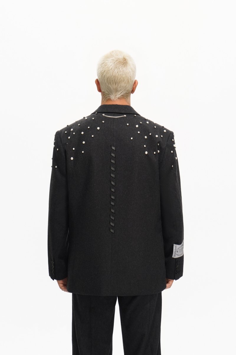 Woven Suit Jacket Black - Valabasas