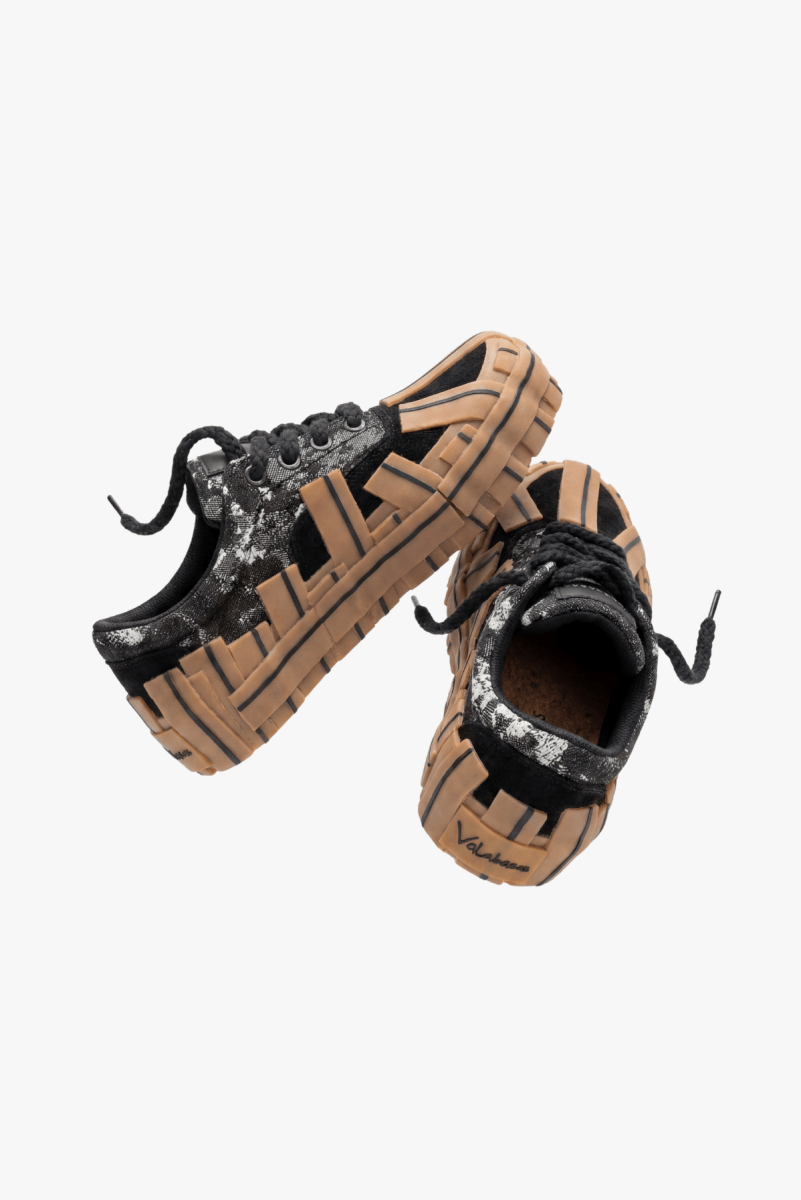 Yuratsu 200 Black Denim Gum Shoes - Valabasas