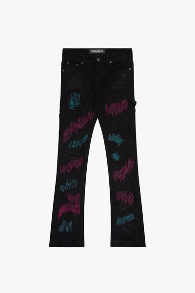 ZERO” FLARE JEAN WHITE STACKED – Valabasas