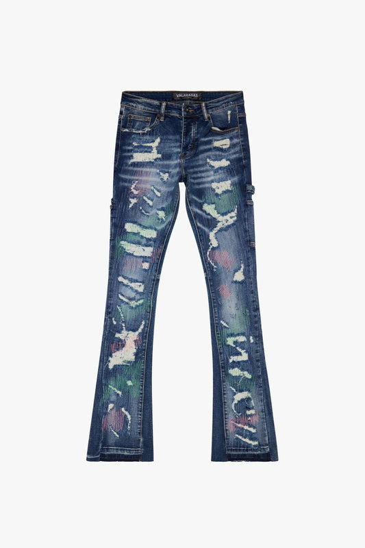 “ZERO” STACKED FLARE DARK BLUE - Valabasas