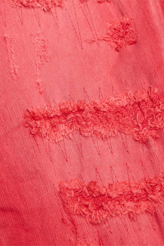 "ZERO" STACKED FLARE DENIM LIGHT RED WASH - Valabasas