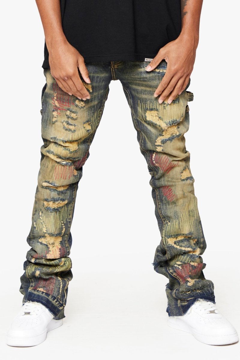 "ZERO” STACKED FLARE JEAN DIRTY VINTAGE WASH - Valabasas