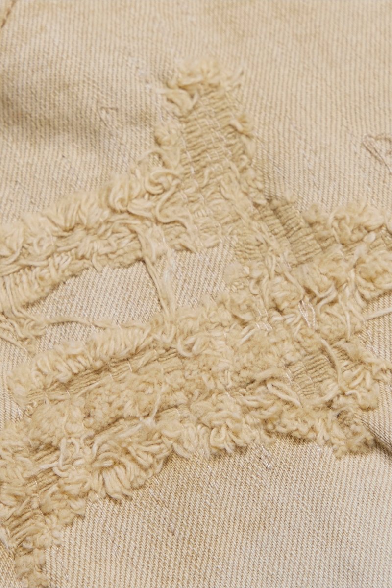 "ZERO" LIGHT KHAKI WASH STACKED FLARE